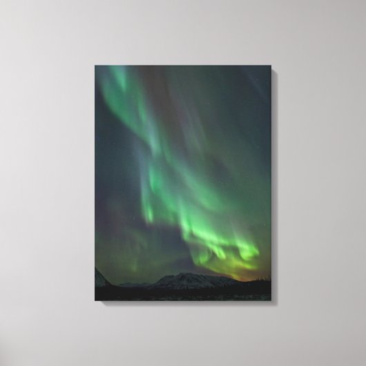 Northern Lights Yukon | Whitehorse Canvas Afdruk (Voorkant)