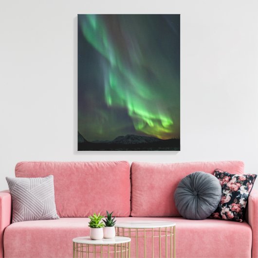 Northern Lights Yukon | Whitehorse Canvas Afdruk (Insitu (Woonkamer))