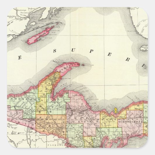 Northern Michigan Vierkante Sticker (Voorkant)
