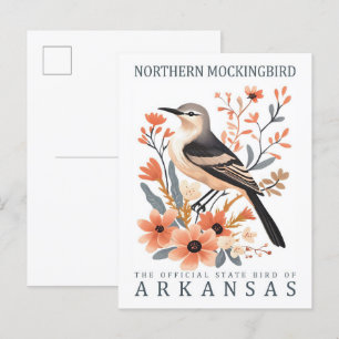 Northern Mockingbird Bird of Arkansas Verenigde St Briefkaart