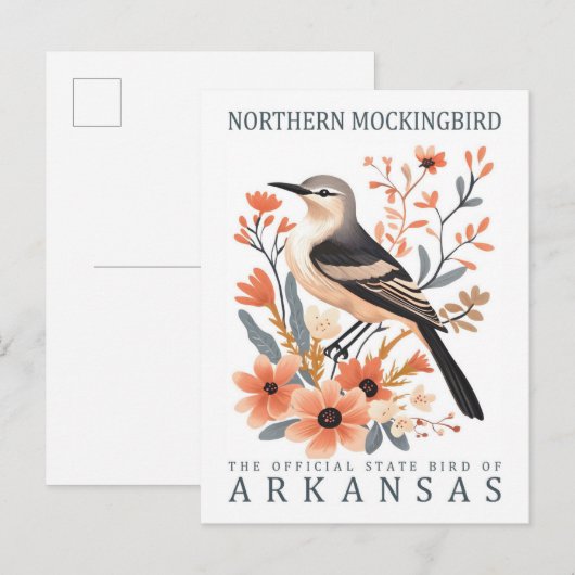 Northern Mockingbird Bird of Arkansas Verenigde St Briefkaart (Voorkant / Achterkant)