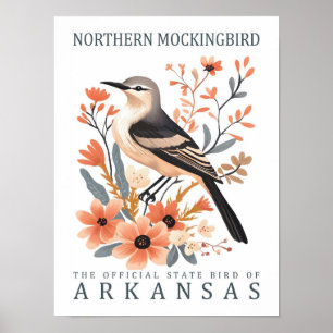 Northern Mockingbird Bird of Arkansas Verenigde St Poster