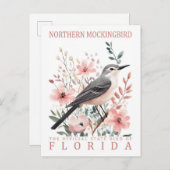 Northern Mockingbird Bird of Florida Verenigde Sta Briefkaart (Voorkant / Achterkant)