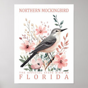 Northern Mockingbird Bird of Florida Verenigde Sta Poster