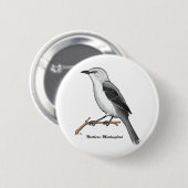 NORTHERN MOCKINGBIRD RONDE BUTTON 5,7 CM (Voorkant /achterkant)