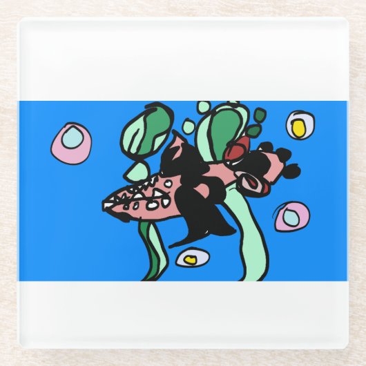 Northern Pike art  Glazen Onderzetter (Voorkant)