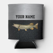 Northern Pike Vist Name Rugged Angler Blikjeskoeler (Voorkant)