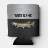 Northern Pike Vist Name Rugged Angler Blikjeskoeler (Achterkant)