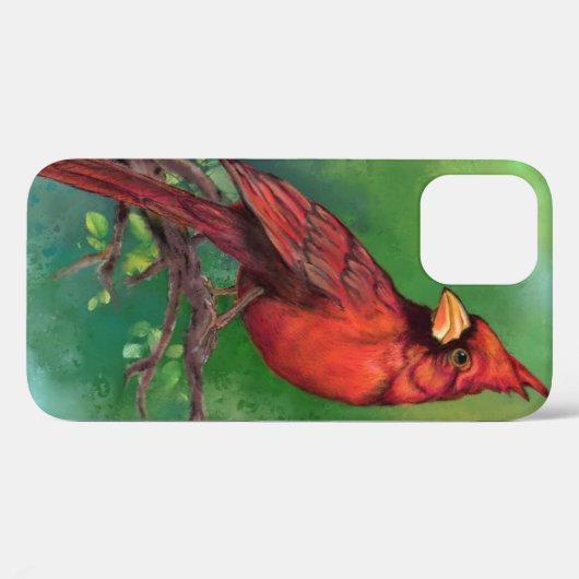 Northern Red Cardinaal Bird iPhone Case (Achterkant (horizontaal))