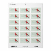 Northern Red Cardinal Waterverf Art Etiket (Full Sheet)