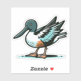 Northern Shoveler bird Vinyl Sticker op maat