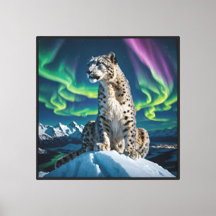 “Northern Sky Wanderer” – Sneeuwluipaard Portret Canvas Afdruk
