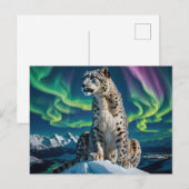 “ Northern Sky Wanderer ” – Sneeuwluipaard Portret Feestdagenkaart (Voorkant / Achterkant)