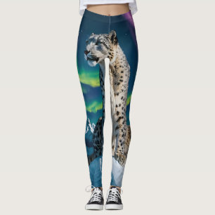 “Northern Sky Wanderer” – Sneeuwluipaard Portret Leggings