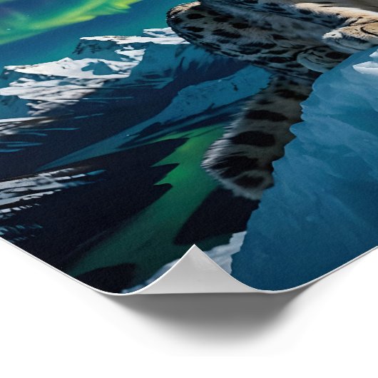 “ Northern Sky Wanderer ” – Sneeuwluipaard Portret Poster (Hoek)
