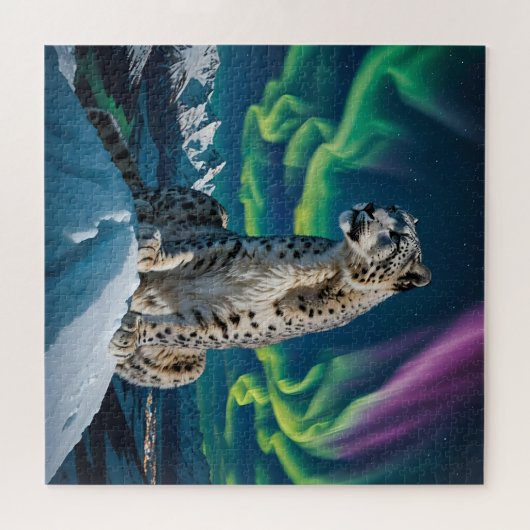“Northern Sky Wanderer” – Snow Leopard Portrait Legpuzzel (Horizontaal)