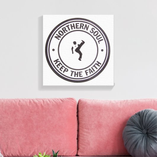 Northern Soul Houd het geloof Slogans & Dancer Canvas Afdruk (Insitu (Woonkamer))