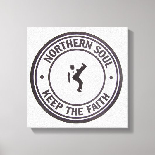 Northern Soul Houd het geloof Slogans & Dancer Canvas Afdruk (Voorkant)