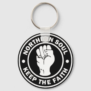 northern soul-logo zwart sleutelhanger