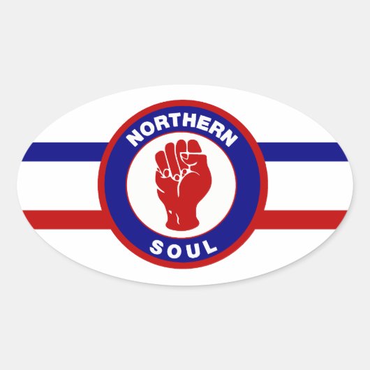Northern Soul RWB Lijnen Ovale sticker (Voorkant)