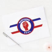 Northern Soul RWB Lijnen Ovale sticker (Envelop)