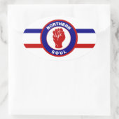 Northern Soul RWB Lijnen Ovale sticker (Tas)