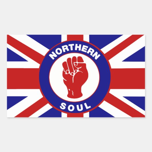Northern Soul Union jack rechthoek Stickers (Voorkant)
