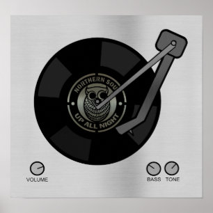 Northern Soul vinyl op kant-en-klare kleine afdruk Poster