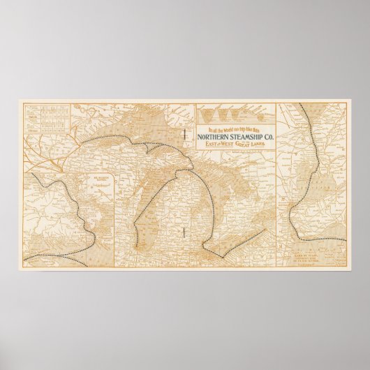 Northern Steamship Company-kaart Poster (Voorkant)