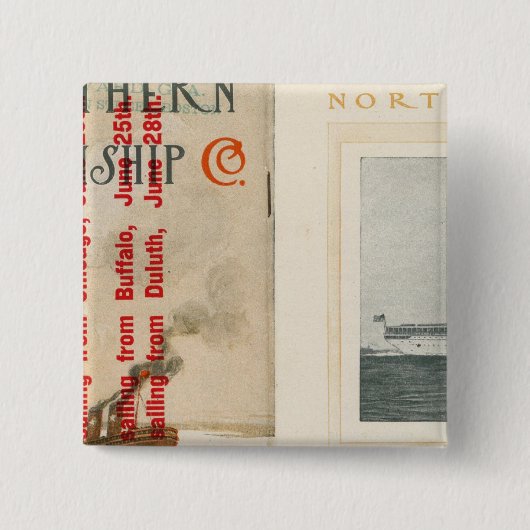 Northern Steamship Company Vierkante Button 5,1 Cm (Voorkant)