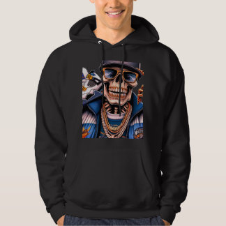 Northern Street King - Urbane Skelet Hip-Hop Grafi Hoodie