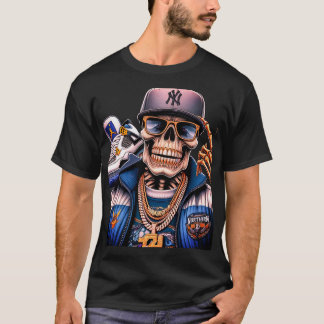 Northern Street King - Urbane Skelet Hip-Hop Grafi T-shirt