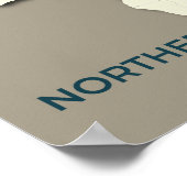 Northern Wheatear Migratie Kaart - Minimalistisch Poster (Hoek)