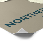 Northern Wheatear Migratie Kaart - Minimalistisch Poster (Hoek)