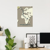 Northern Wheatear Migratie Kaart - Minimalistisch Poster (Thuiskantoor)