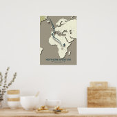 Northern Wheatear Migratie Kaart - Minimalistisch Poster (Keuken)