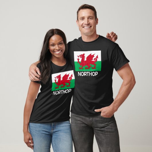 Northop Wales Welsh Flag Baner Y Ddraig Goch T-shirt (Unisex)