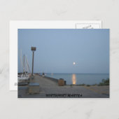 Northport Michigan Marina Moonlight Briefkaart (Voorkant / Achterkant)