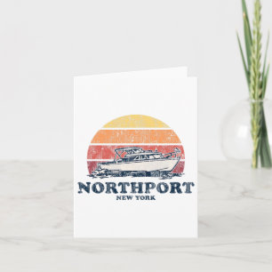 Northport Ny Boating 70s Retro Boat Design Kaart
