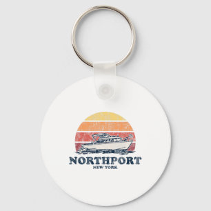 Northport Ny  Boating 70s Retro Boat Design Sleutelhanger