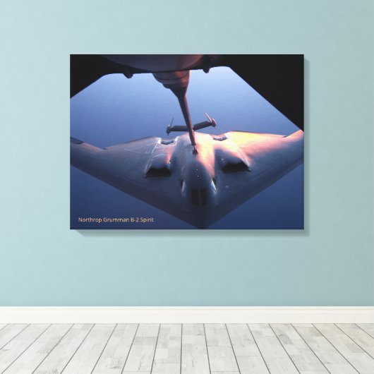 Northrop Grumman B-2 Spirit Stealth Vliegtuig Foto Canvas Afdruk (Insitu (Houten vloer))