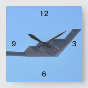 Northrop Grumman B-2 Spirit Wall Clock Vierkante Klok