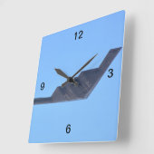 Northrop Grumman B-2 Spirit Wall Clock Vierkante Klok (Hoek)