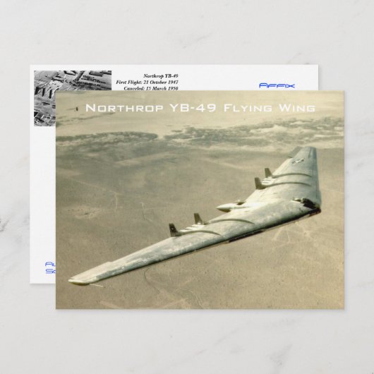 Northrop YB-49 Flying Wing Briefkaart (Voorkant / Achterkant)