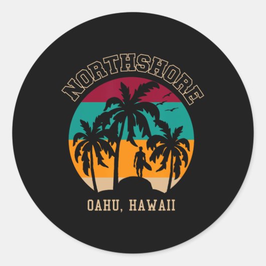 Northshore Oahu Hawaii1 Ronde Sticker (Voorkant)