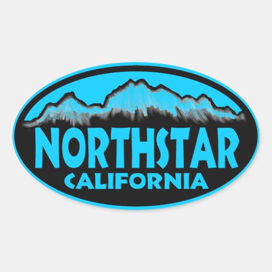 Northstar California blauw ovale stickers (Voorkant)