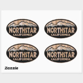 Northstar California, houten ovalstickers Ovale Sticker (Vel)