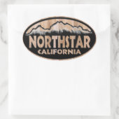 Northstar California, houten ovalstickers Ovale Sticker (Tas)
