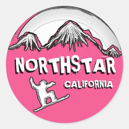 Northstar California roze snowboarder stickers (Voorkant)