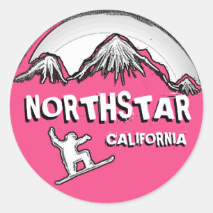 Northstar California roze snowboarder stickers